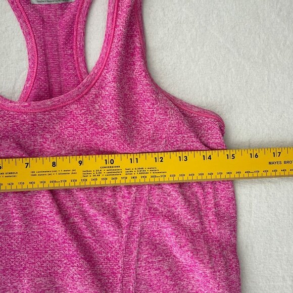 Athleta Women Fastest Track Racerback Tank Top Scoopneck Ruched Heathered Pink S - Picture 7 of 10